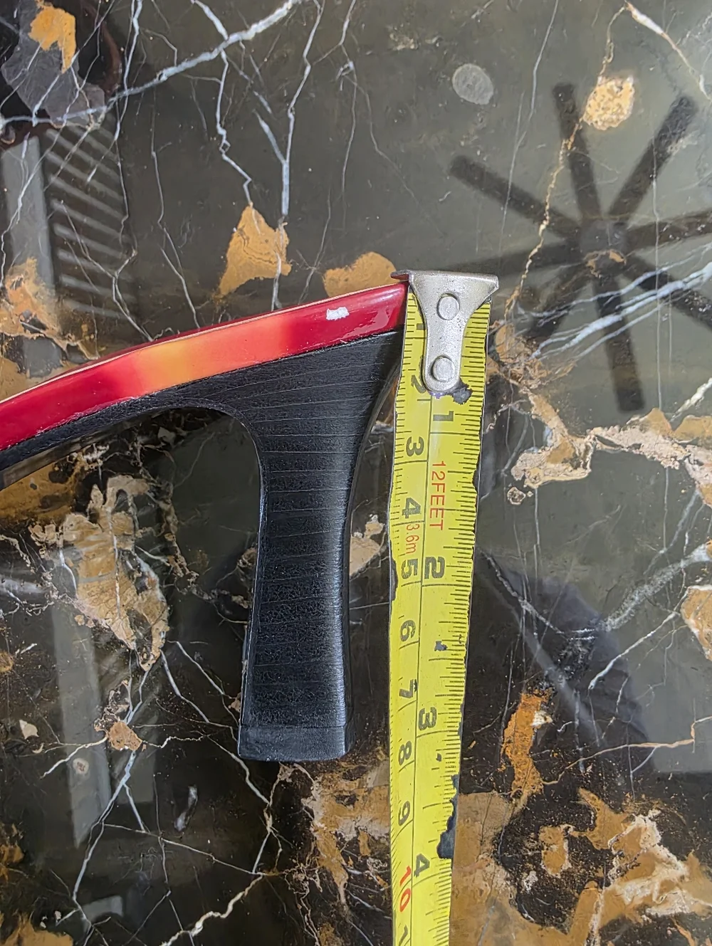 Via Spiga Red and Orange Marbled Women's Mule Sandals 8M Vinyl PVC - Picture 3 of 13